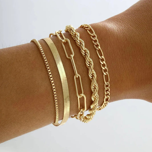 New 57 Pcs/Set Fashion Jewelry Sets For Women Metal Wide Face Earrings Necklaces Bracelets Ankles Rings Combinations Set Jewelry