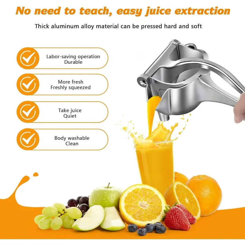 Manual Fruit Juicer Squeezer – Hand Press Citrus Orange Lemon Juice Extractor for Fresh Homemade Juice